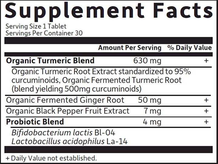 Maximum Strength Turmeric, Organic 30 vtabs - FAR HILLS PHARMACY STORE