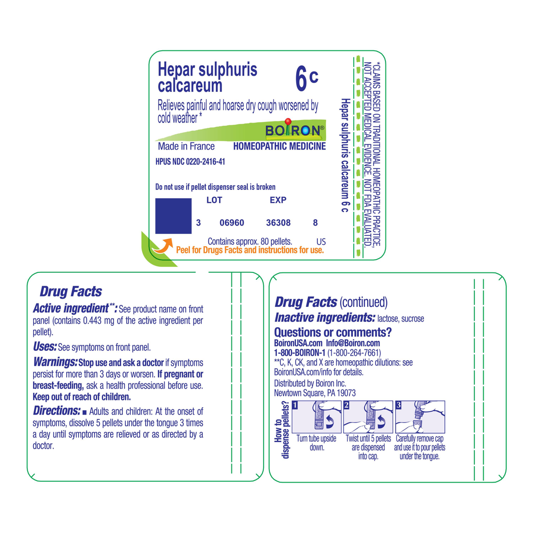 Hepar sulphuris calcareum 6C 80 Pellets