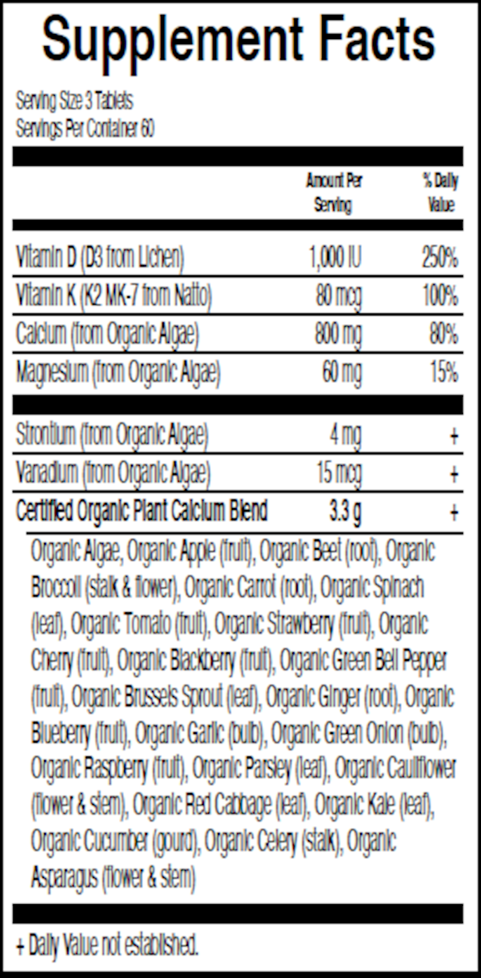 Mykind Organics Plant Calcium 180 tabs