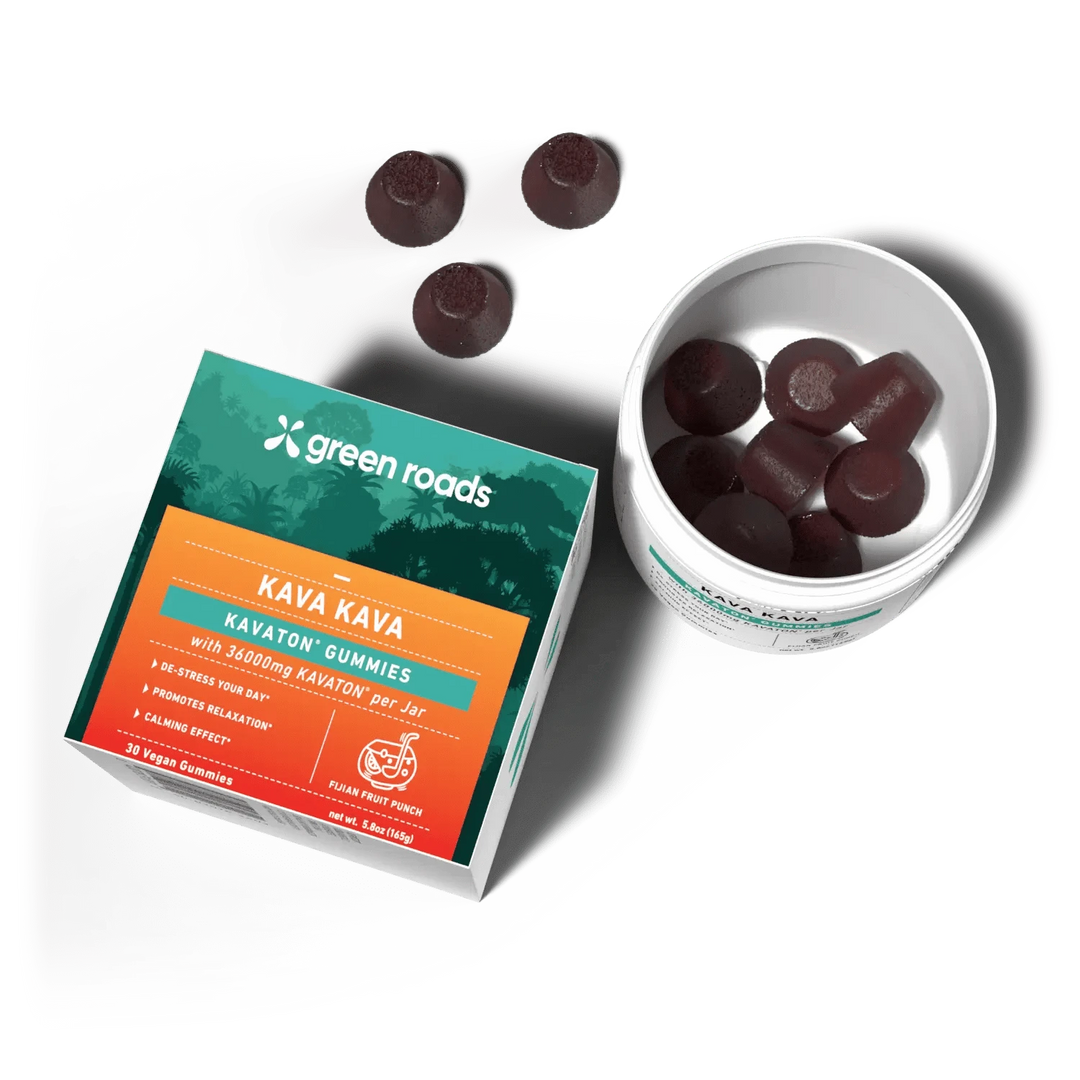 Green Roads | Kava Gummies – Fijian Fruit | 1200mg Kavaton – 30ct (4 Pack)