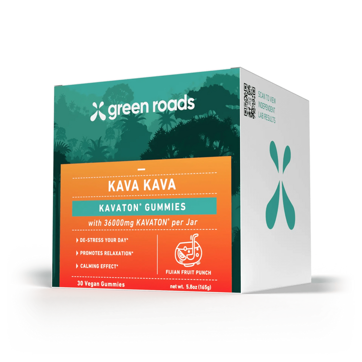 Green Roads | Kava Gummies – Fijian Fruit | 1200mg Kavaton – 30ct (4 Pack)