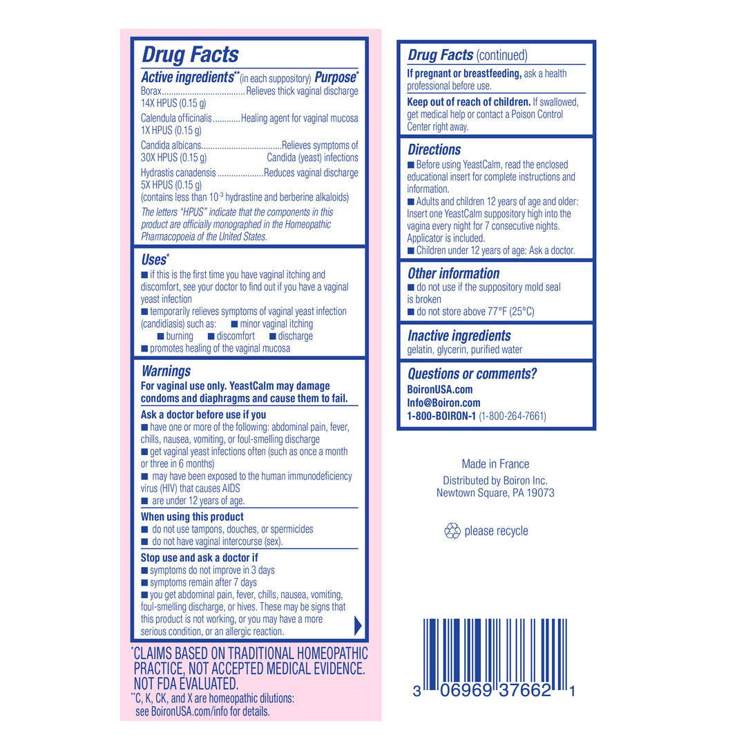 YeastCalm 7 Suppositories