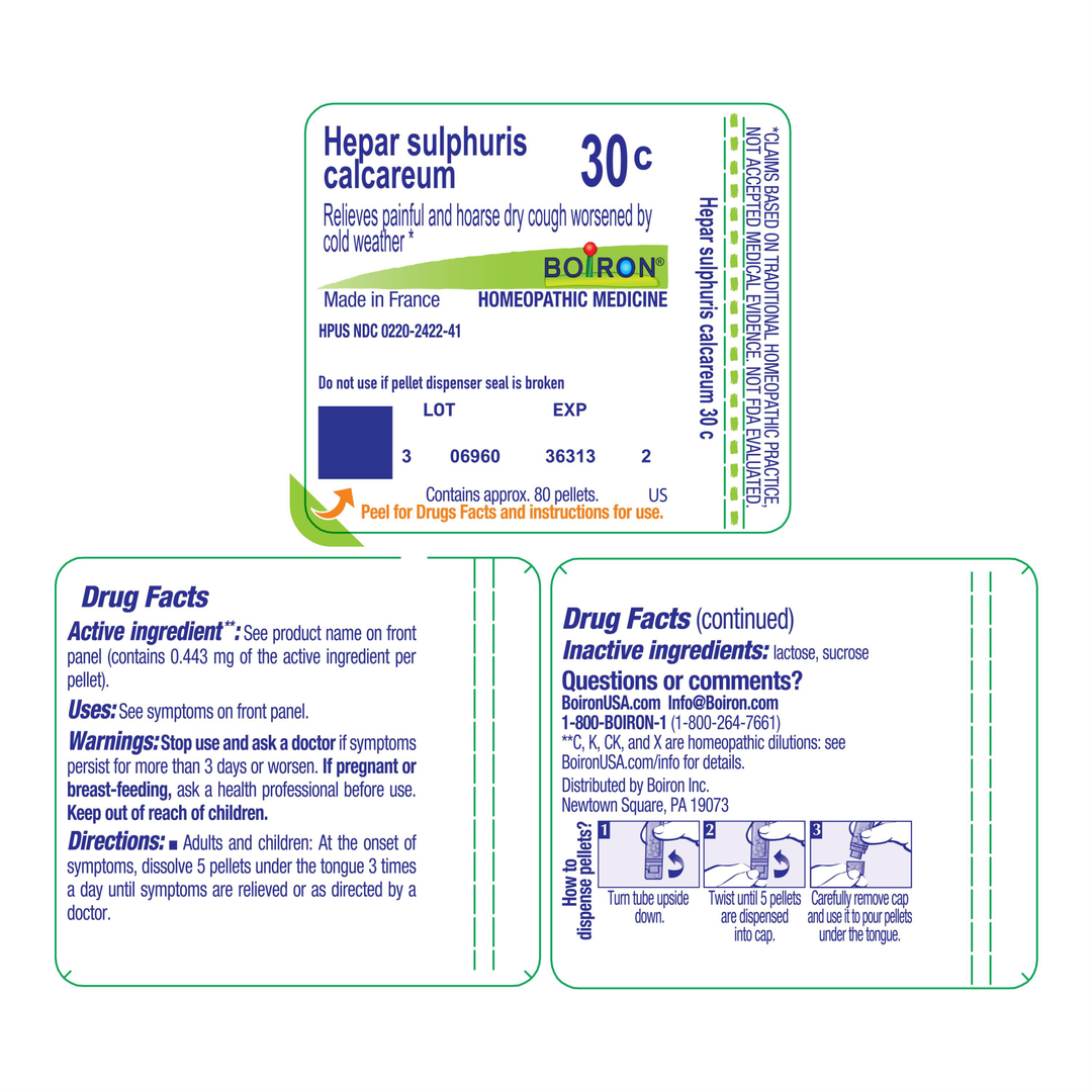 Hepar sulphuris calcareum 30C 80 Pellets