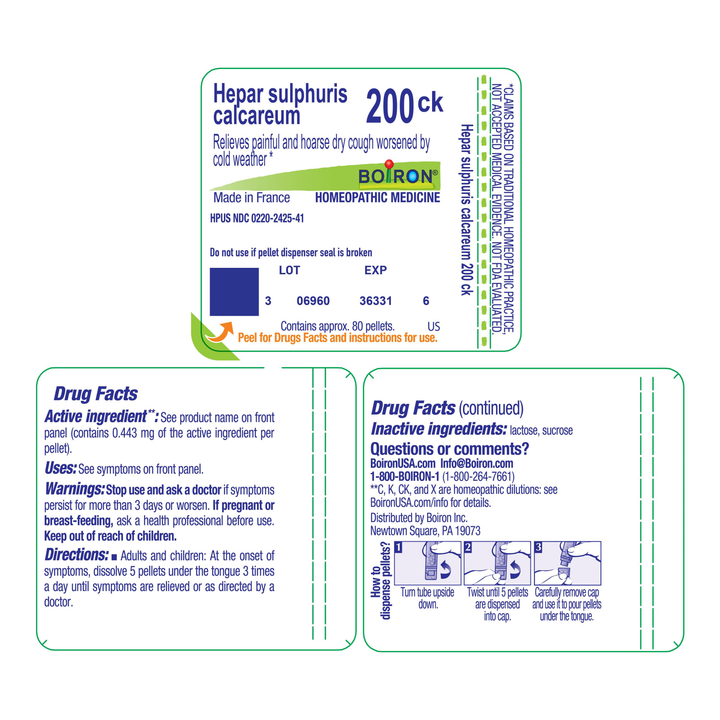 Hepar sulphuris calcareum 200CK 80 Pellets