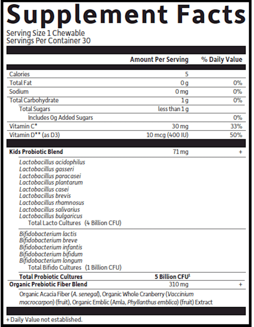 Organic Kids Probiotics Strw/Ban 30chews - FAR HILLS PHARMACY STORE