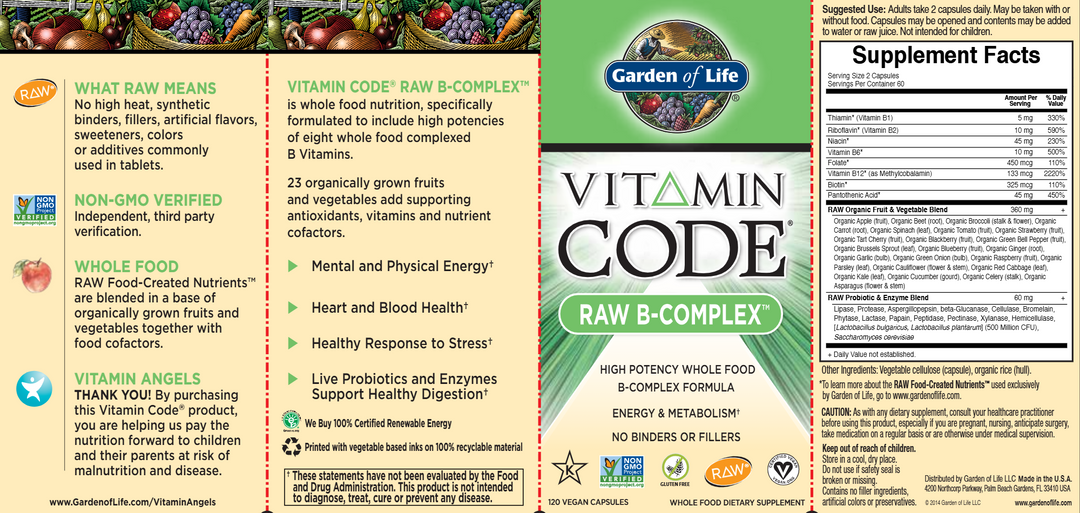 Vitamin Code Raw B Complex 120 vegcaps