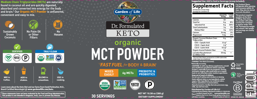 Dr. Formulated Keto Organic MCT 30 servings