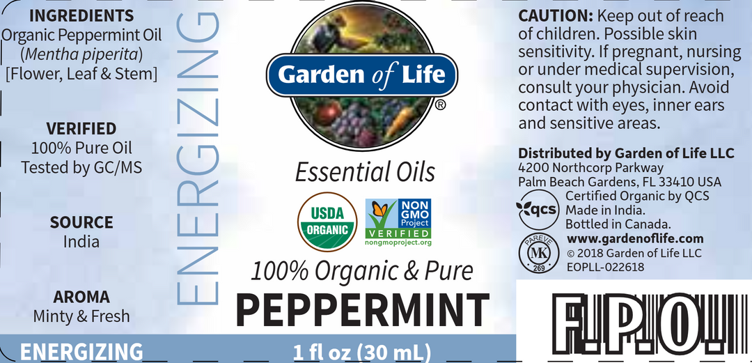 Peppermint Essential Oil Organic 1 fl oz