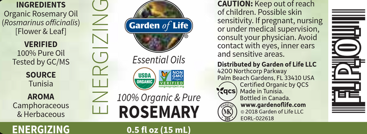 Rosemary Essential Oil Organic .5 fl oz