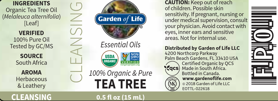 Tea Tree Organic Essential Oil .5 fl oz