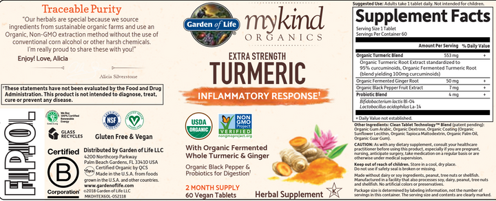 MyKind Organics Extra Strength Turmeric 60 tabs