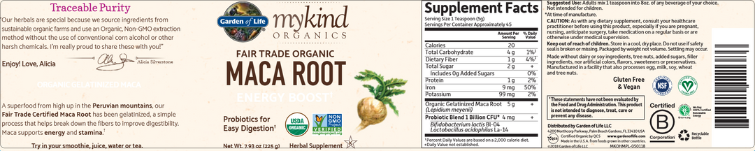 MyKind Organics Maca Root Powder 7.93 oz