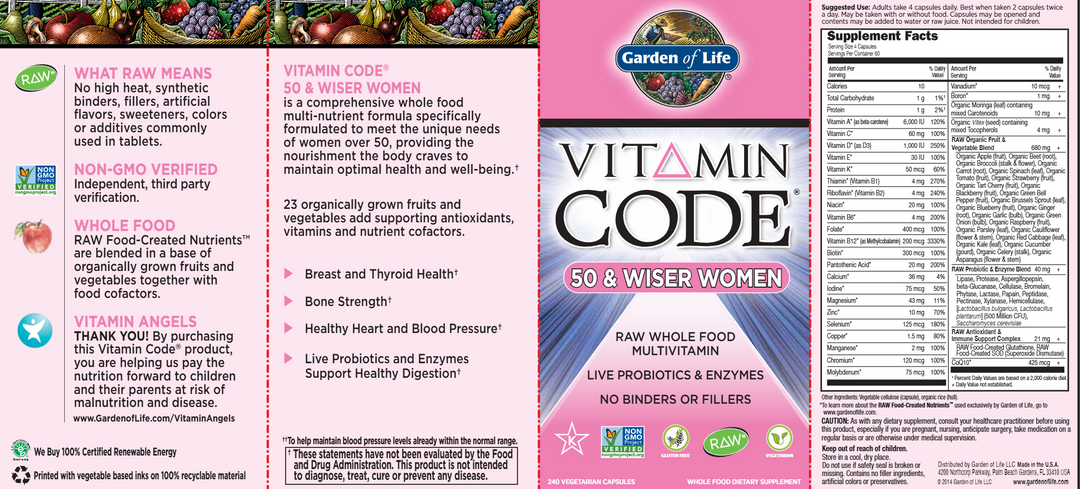 Vitamin 50 & Wise Women's Multi 240 caps