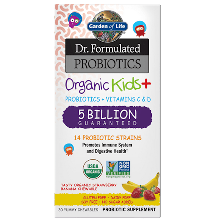 Organic Kids Probiotics Strw/Ban 30chews - FAR HILLS PHARMACY STORE