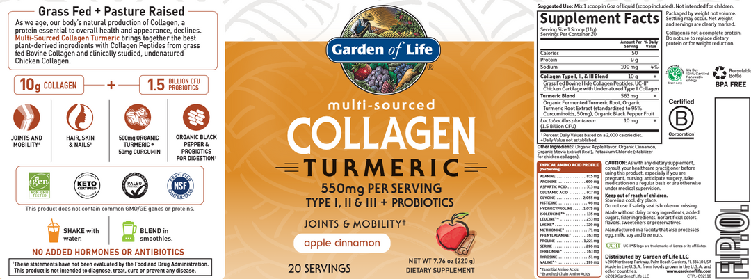 Multi Source Collagen Turmeric Apple Cinnamon 7.76 oz