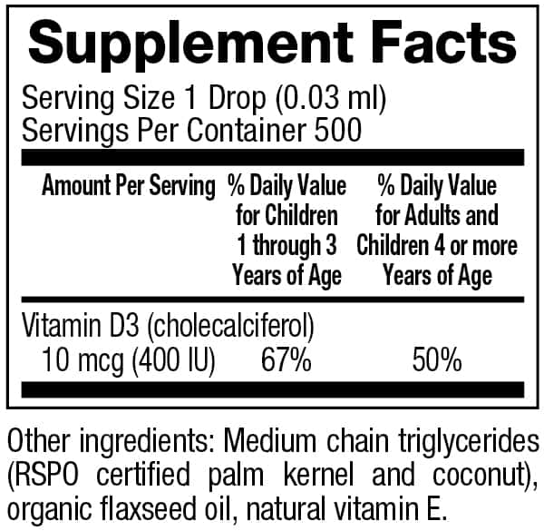 Vitamin D3 10 mcg (400IU) Drops