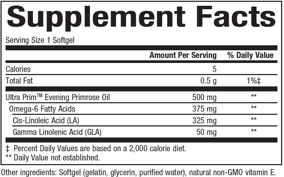 Ultra Prim™ Evening Primrose Oil 500 mg