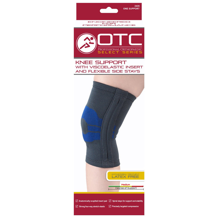 2435 / KNEE SUPPORT WITH COMPRESSION GEL INSERT AND FLEXIBLE STAYS