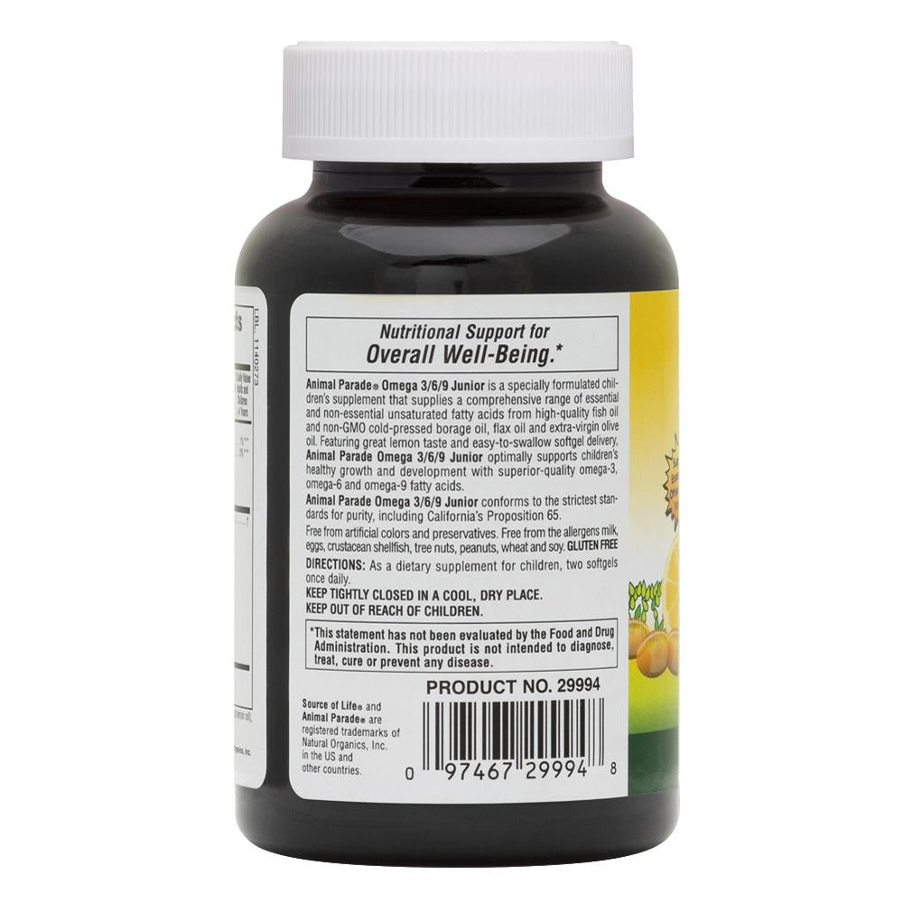 Animal Parade® Omega 3/6/9 Junior Softgels