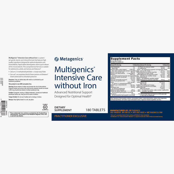 Multigenics® Intensive Care without Iron