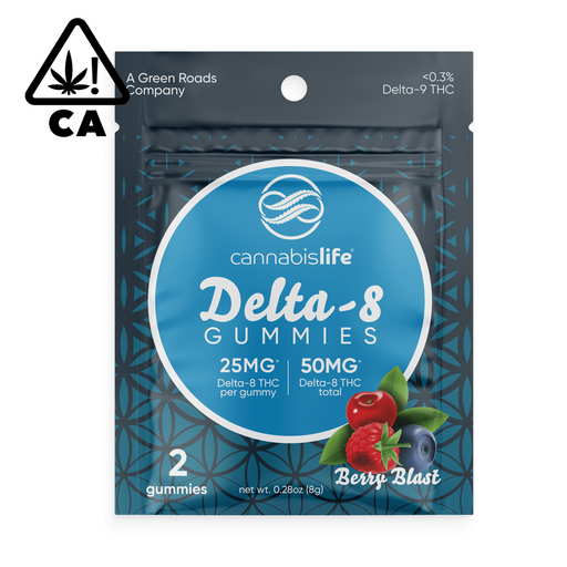 CANNABIS LIFE | DELTA-8 THC GUMMIES BERRY BLAST | 25MG-2 COUNT