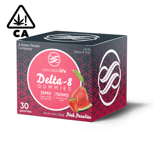 CANNABIS LIFE | DELTA-8 THC GUMMIES PINK PARADISE | 25MG-30 COUNT