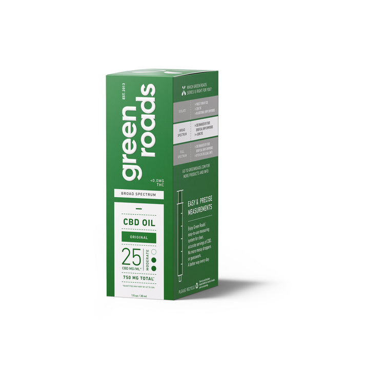 GREEN ROADS | BROAD SPECTRUM CBD TINCTURE ORIGINAL | 25MG-30ML