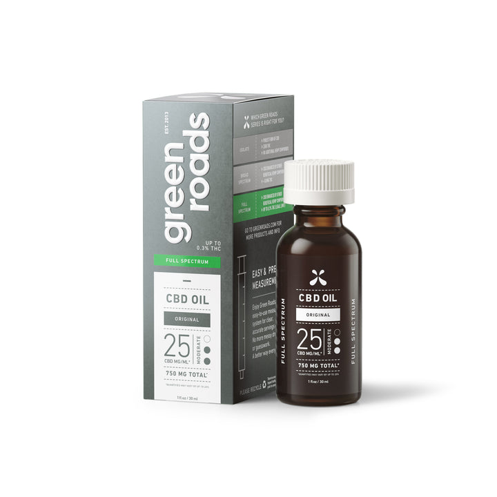 GREEN ROADS | FULL SPECTRUM CBD TINCTURE ORIGINAL | 25MG-30ML