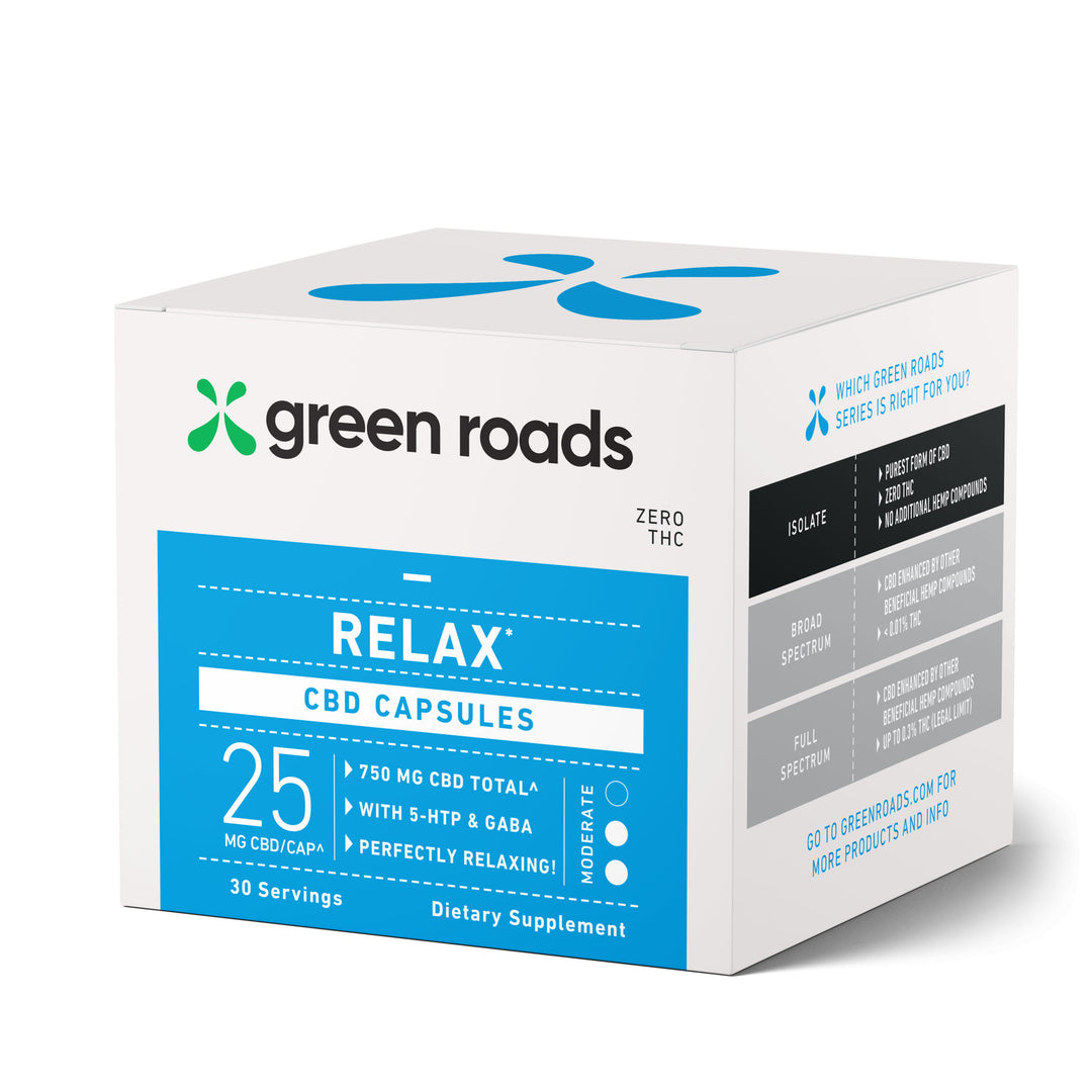 GREEN ROADS | CBD,GABA, & 5-HTP CAPSULES | 25MG-30 COUNT - FAR HILLS PHARMACY STORE