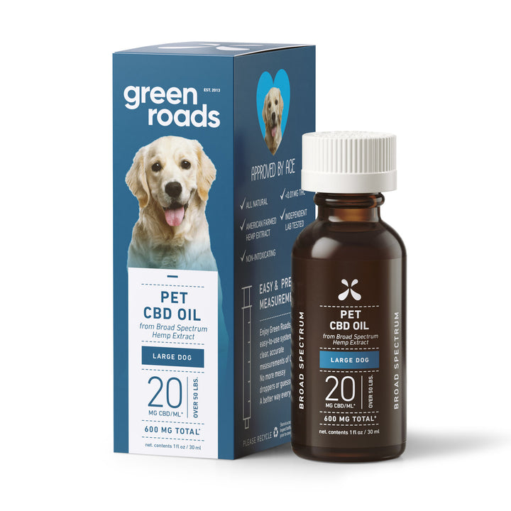 GREEN ROADS | BROAD SPECTRUM CBD TINCTURE FOR DOGS | 600MG-30ML