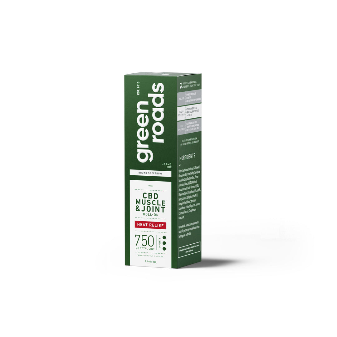 GREEN ROADS | CBD MUSCLE & JOINT HEAT RELIEF ROLL-ON | 750MG