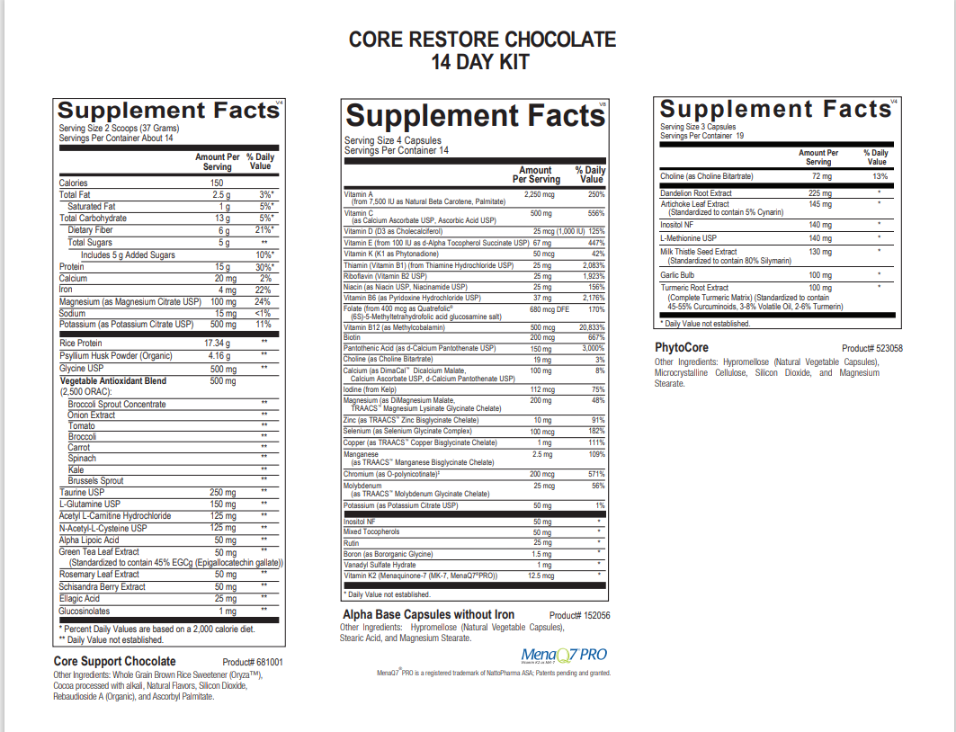 Core Restore 14-Day Kit (Chocolate)