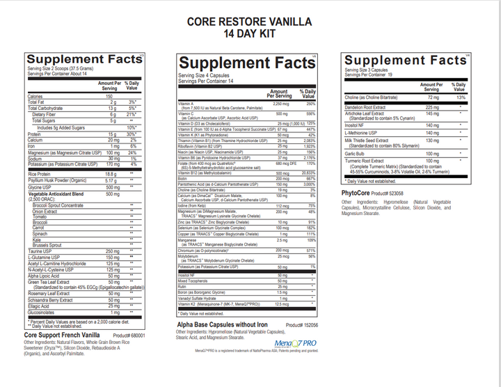 Core Restore 14-Day Kit (Vanilla)