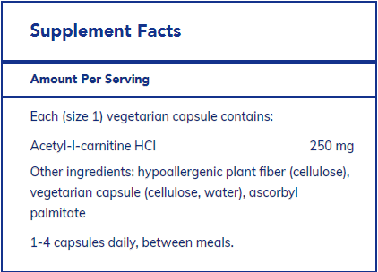 Acetyl-l-Carnitine 250 mg 60's - FAR HILLS PHARMACY STORE