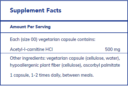 Acetyl-l-Carnitine 500 mg 60's