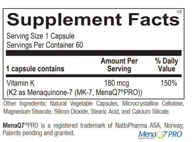 Vitamin K2 180 mcg