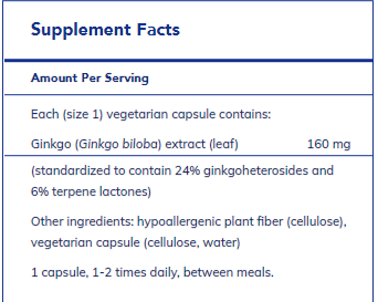 Ginkgo 50 - 160 mg. 120's