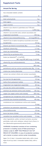 PurePals (with iron) 90 chewable tablets - FAR HILLS PHARMACY STORE