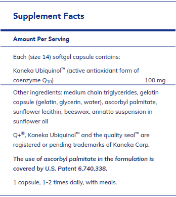 Ubiquinol-QH 100 mg 60's