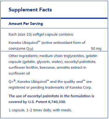 Ubiquinol-QH 50 mg 60's