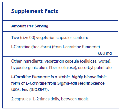 l-Carnitine fumarate 120's - FAR HILLS PHARMACY STORE