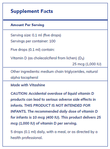 Vitamin D3 (Vegan) liquid 10 ml - FAR HILLS PHARMACY STORE