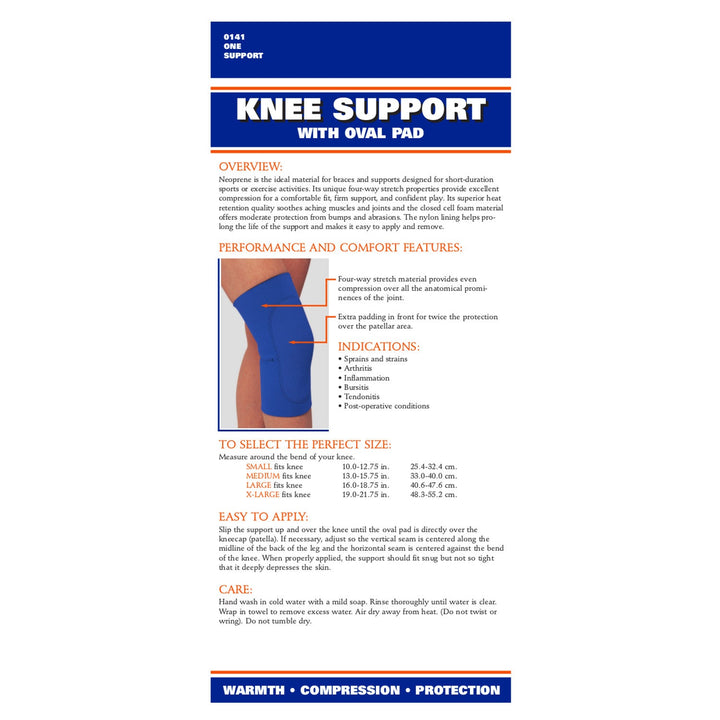 0141 / NEOPRENE KNEE SLEEVE - OVAL PAD