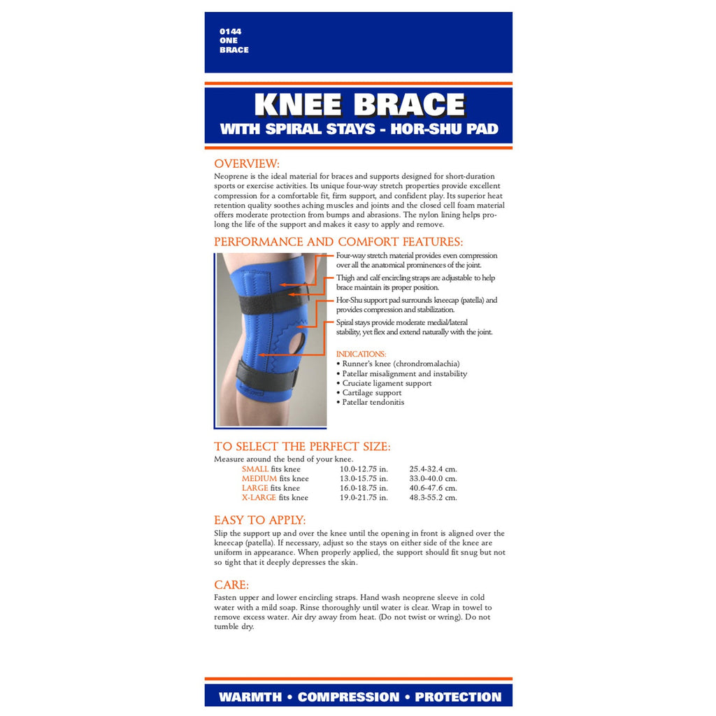 0144 / NEOPRENE KNEE SLEEVE - HOR-SHU PAD, SPIRAL STAYS — FAR HILLS ...