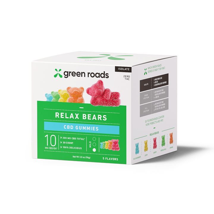 GREEN ROADS | BROAD SPECTRUM CBD RELAX BEARS | 10MG-30 COUNT