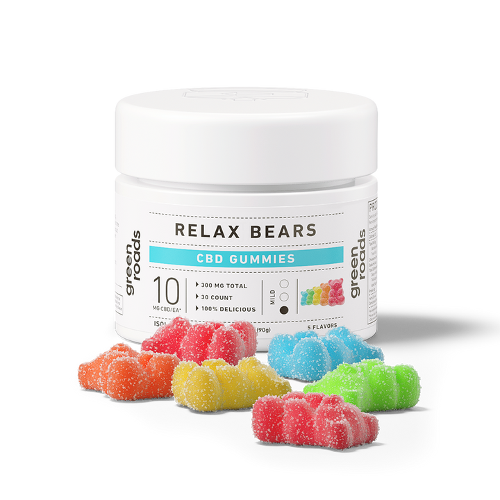 GREEN ROADS | BROAD SPECTRUM CBD RELAX BEARS | 10MG-30 COUNT