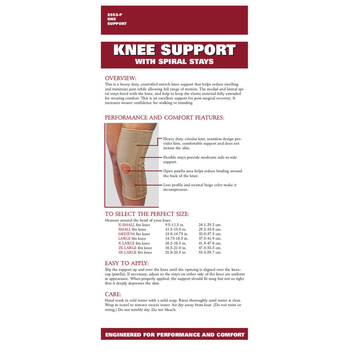 2553 / KNEE SUPPORT - SPIRAL STAYS