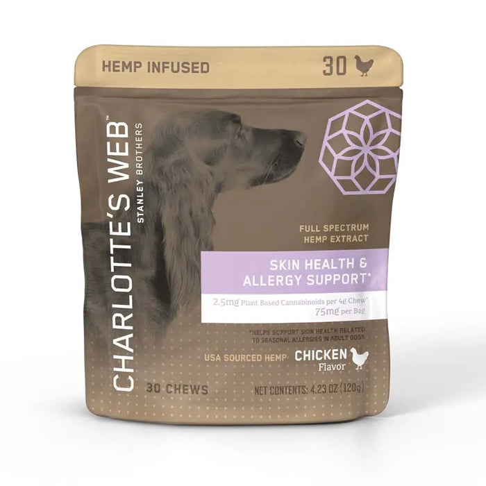 CHARLOTTE’S WEB | CBD CHEWS FOR DOGS SKIN & ALLERGY | 30 COUNT