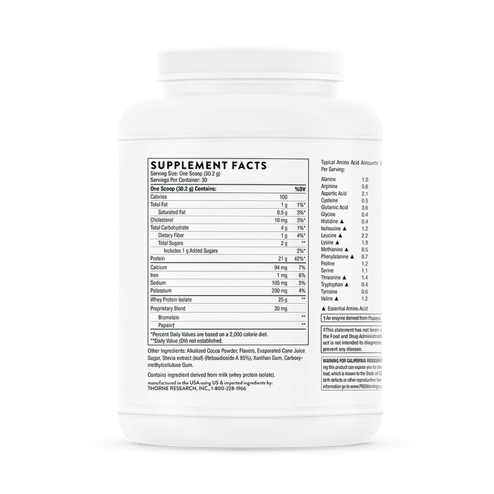 Whey Protein Isolate Choc NSF 31.9 oz - FAR HILLS PHARMACY STORE