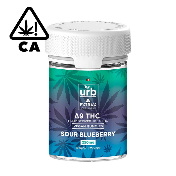 D-9 THC GUMMIES SOUR BLUEBERRY | 20MG-25 COUNT